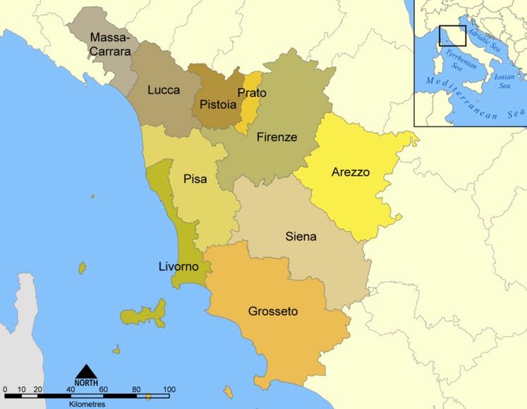 Mapa Toscana