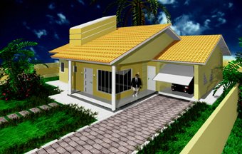 faixada de casas em 3D