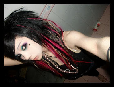 pink and black hair ideas. black hair with pink to maroon