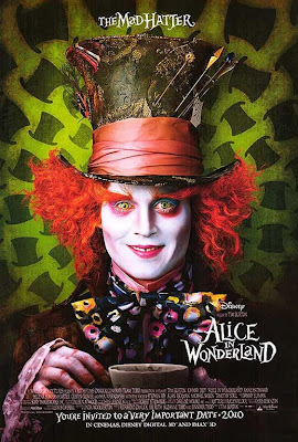 alice in wonderland, 2010, poster,disney, front, film, movie