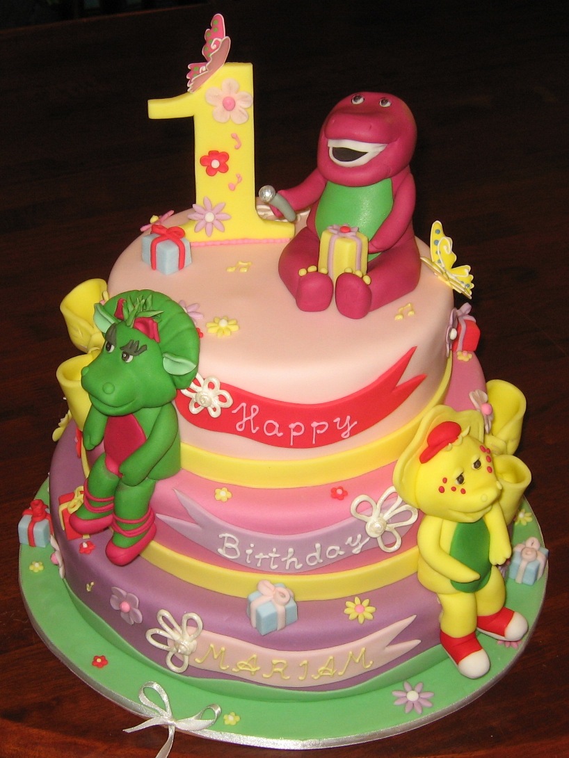Barney Themed Birthday Cake Barney Themed Birthday Cake