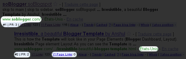 Le Page Rank de SoBlogger
