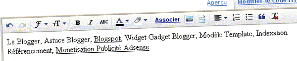 Comment souligner un texte dans Blogger-Blogspot Souligner