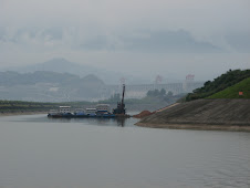 The front of the Three Gorges Dam in the Distance