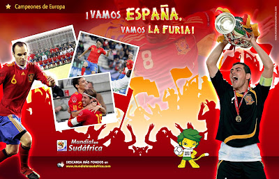 Descargar Fondos de Pantalla (Wallpapers) Mundial 2010 de España, Iker Casillas y Andres Iniesta