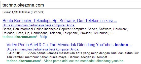 Situs Okezone Berbahaya atau kena hack virus
