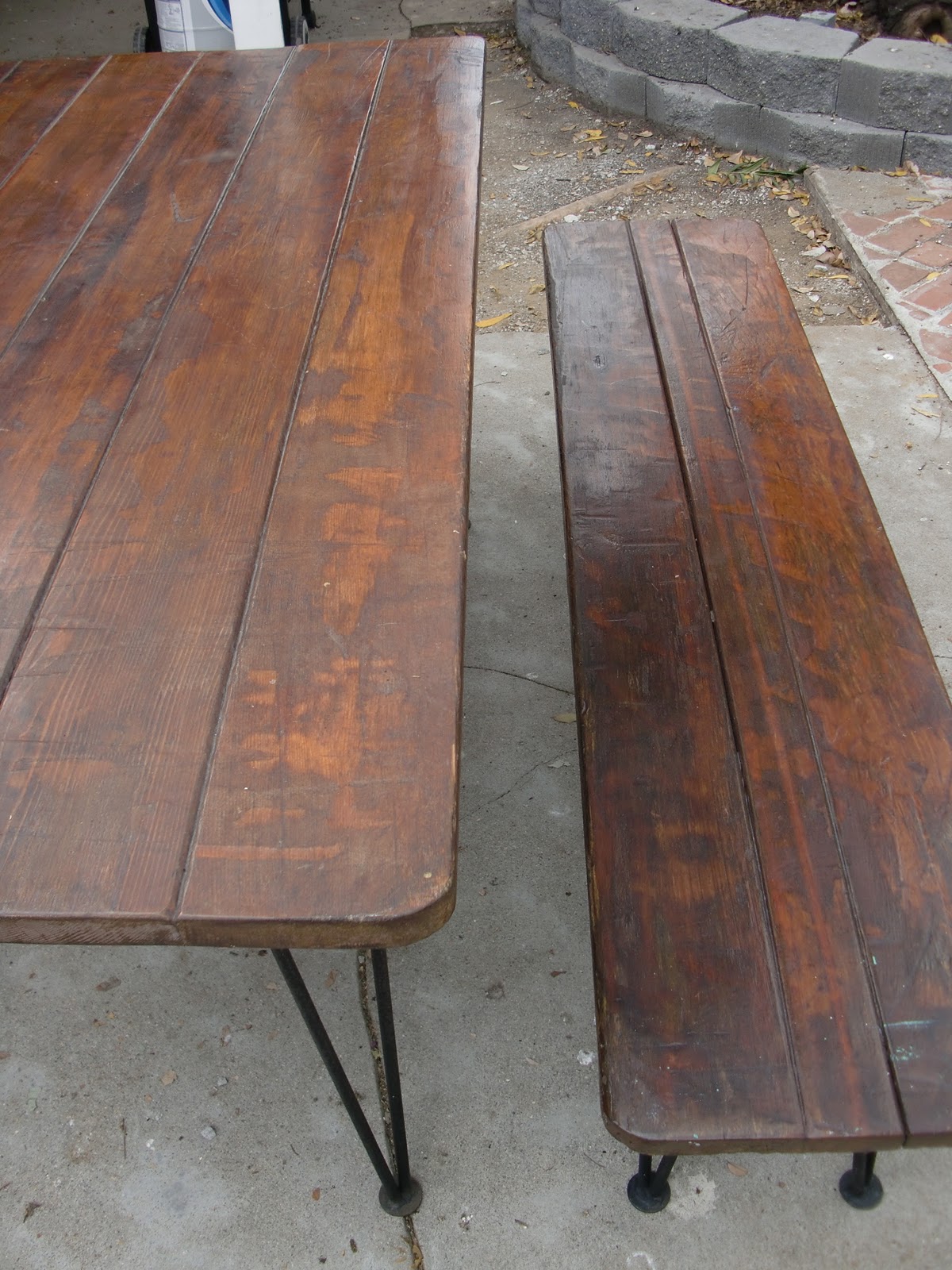 Dream2Devise Antique picnic table = new dining room table!