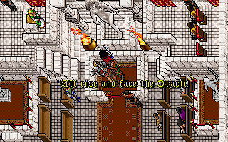 The people of Serpent Isle enjoy putting people on trial in their spare time. Often in front of large statues of naked women who serve as judge.