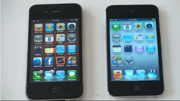 Guys over TechnoBuffalo has posted a video showing iPhone 4 VS iPod touch 4G 