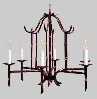 Red bamboo chandelier from Fantasy Lighting