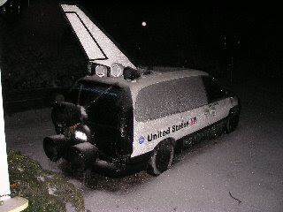 Shuttle Van frozen at Night Shuttle Van frozen at Night