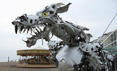 Hubcap Dragon Sculpture Hubcap Dragon Sculpture