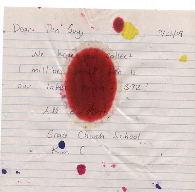 Red Crayola Stained Note for the Pen Guy