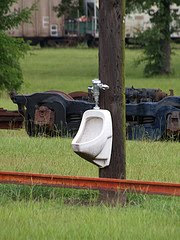 urinal on pole