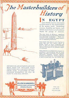 "The Masterbuilders of History," ad for Cardwell condensers, October 1923