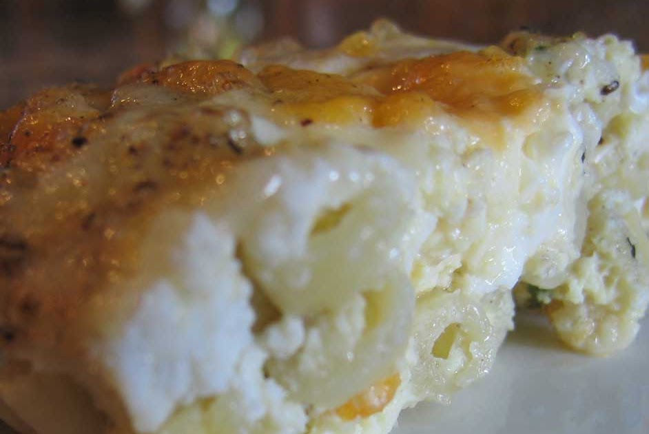 Fat and Happy Blog Cheesy Baked Eggs and Pasta Casserole