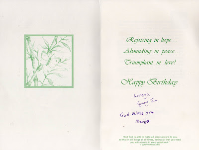 A birthday card from my brother and sister-in-law. A birthday card from my brother and sister-in-law.