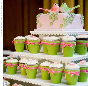 Green Cupcake Wedding Cakes