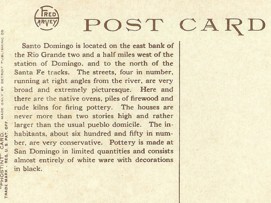 Writerquake Old Postcard WednesdayPueblo of Santo Domingo, New
