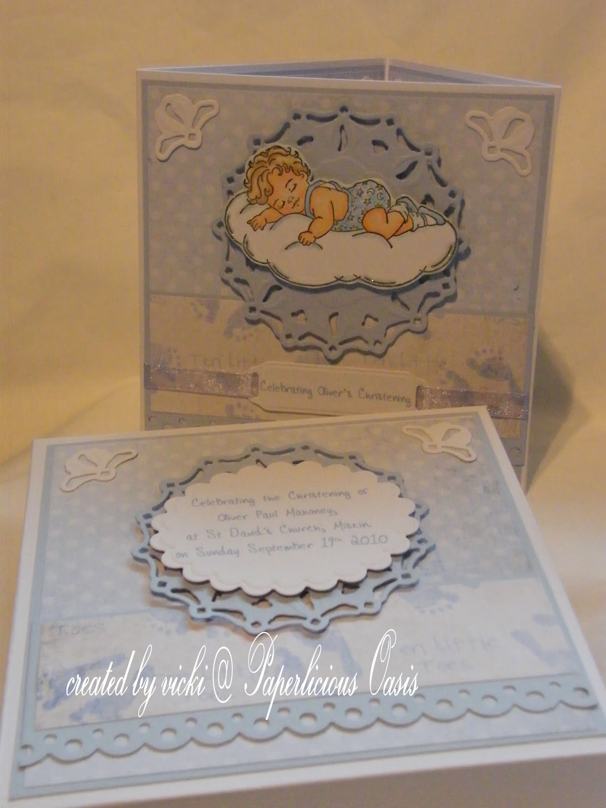 Paperlicious Oasis Christening card and box