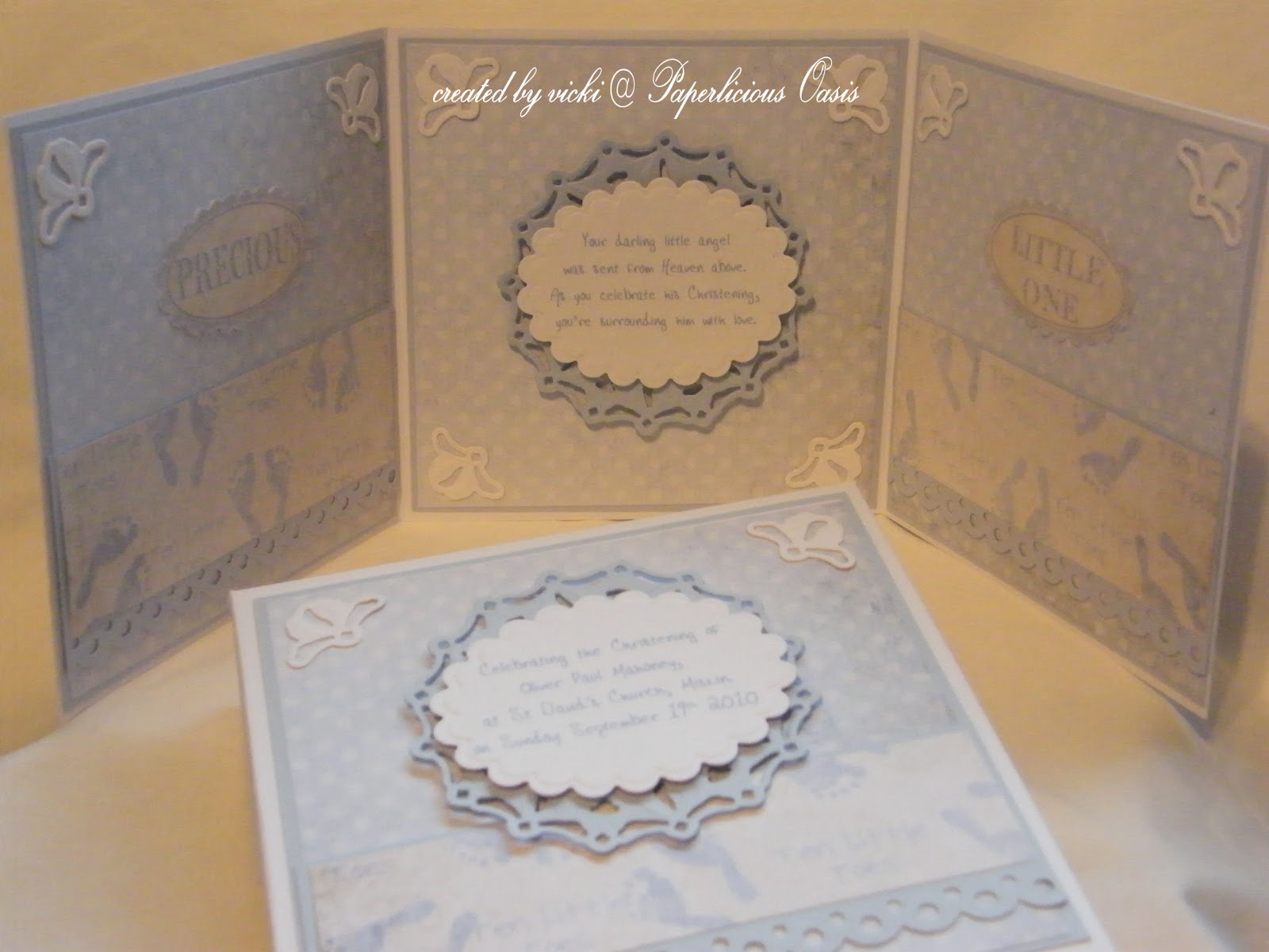 Paperlicious Oasis Christening card and box