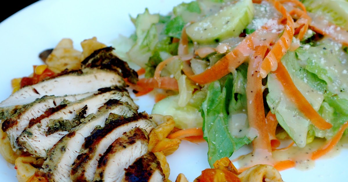 Simply Fit Mama Grilled Pesto Chicken Cheese Tortellini Salad