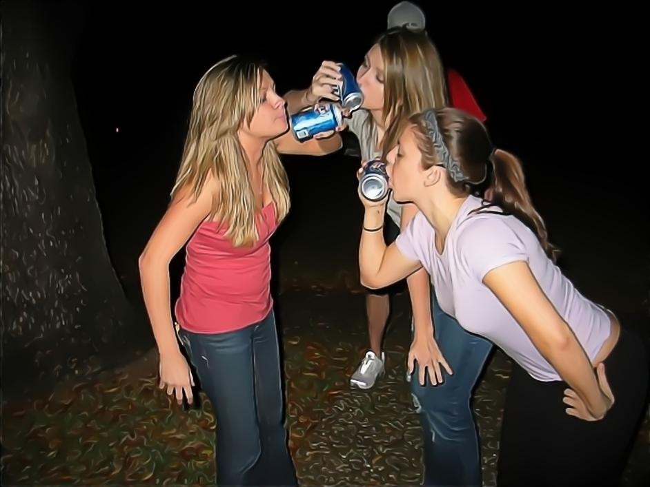 Пьяные подружки 