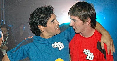 foto de maradona y messi juntos