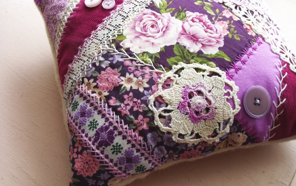 Homespun Ireland Some Crazy Quilt Pillows