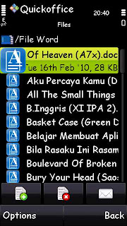 ScreenShoot Quick Office 6.2 for Nokia 5800