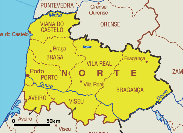 Mapa Portugal Regiões