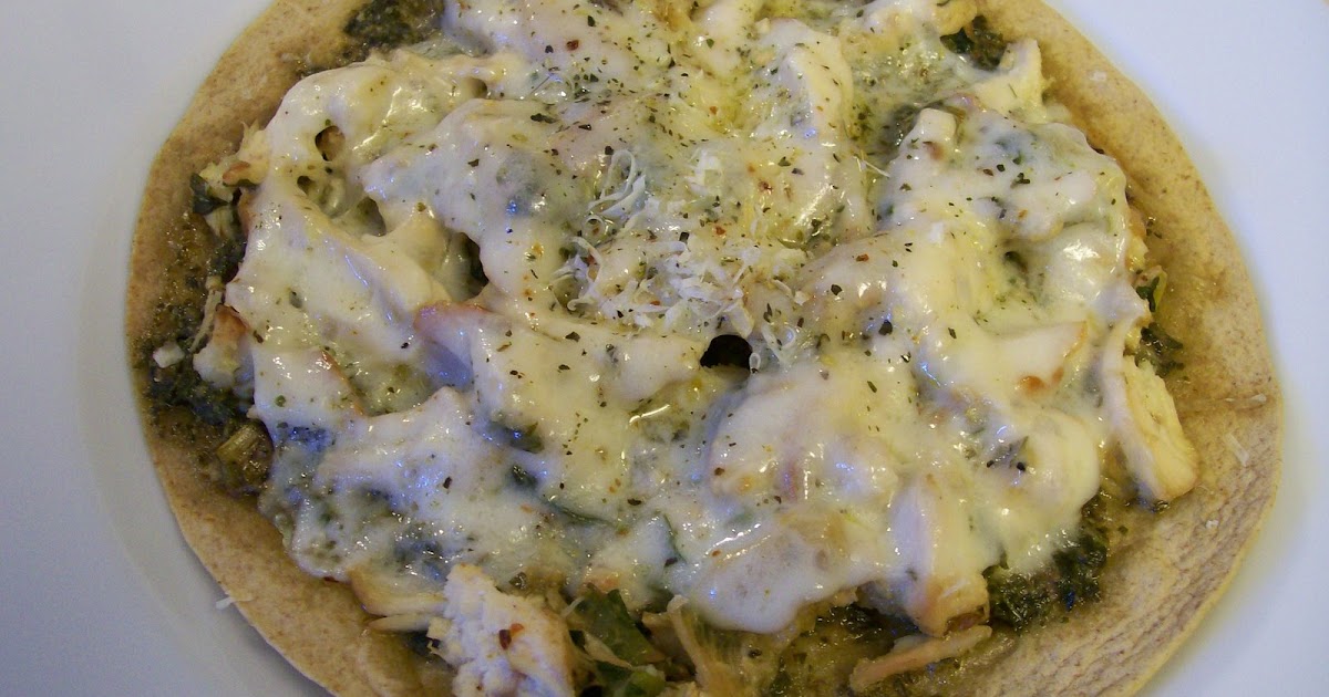 theworldaccordingtoeggface Chicken Pesto Tortilla Pizza