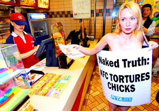 PETA protester in foreign KFC gains attention