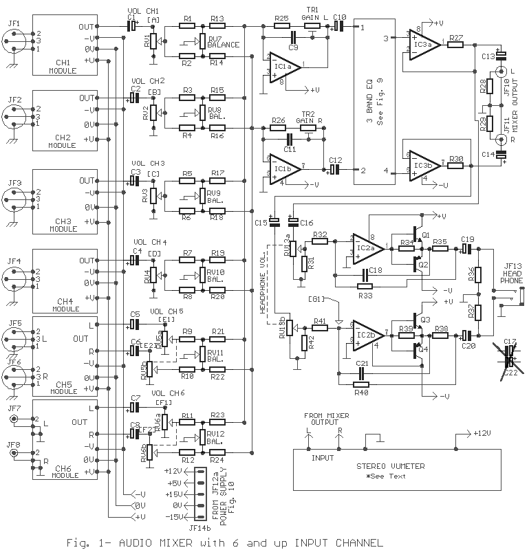 Elec-Circuit: วงจรมิกเซอร์ 6 input (Mixer circuit 6 input) xlr microphone cable wiring diagram free picture 