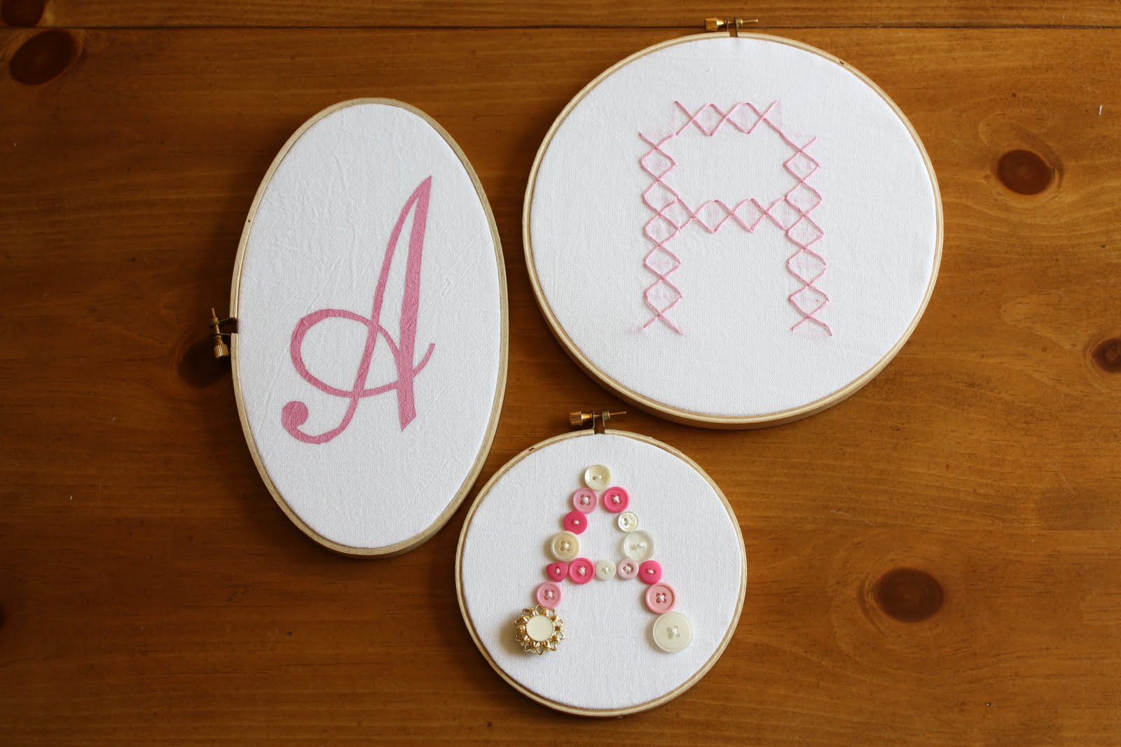 Max and Ellie Emrboidery Hoop Wall Art Giant Crossstitch