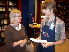 Checking in with Josh at bookstore