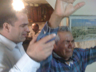 Bro Santo (Holy) receiving the baptism of the Holy Ghost with the evidence of speaking in tongues as the Spirit gives the utterance - www.mylesyoung.com
