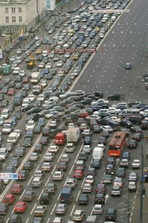 funny photo of major traffic jam on highway