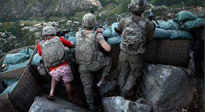 Pink Boxer in Deadly Battle funny Afganistan war, us Army makes a joke in war