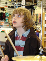 Cedar at the drum shop in Bellingham