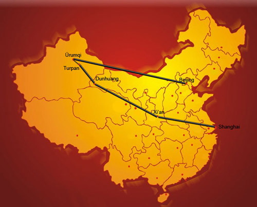 Beijing mapa de  viaje en china