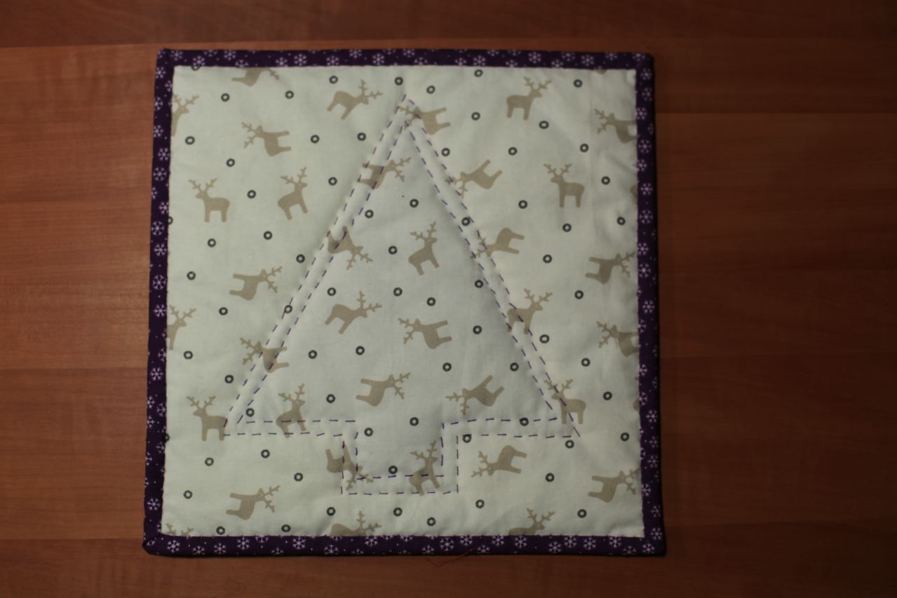 Mini quilt :: tanne in lila :: Beige und lila