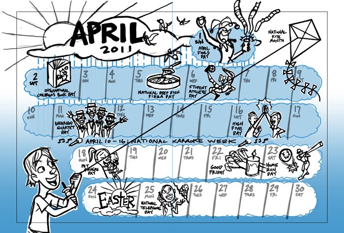 for the April calendar. april calendar. for the April calendar.