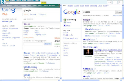 bingle search google and bing