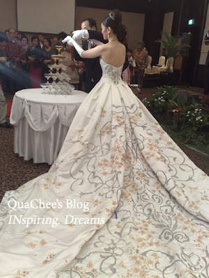 This is the main wedding gown which the bride wore for the church ceremony 