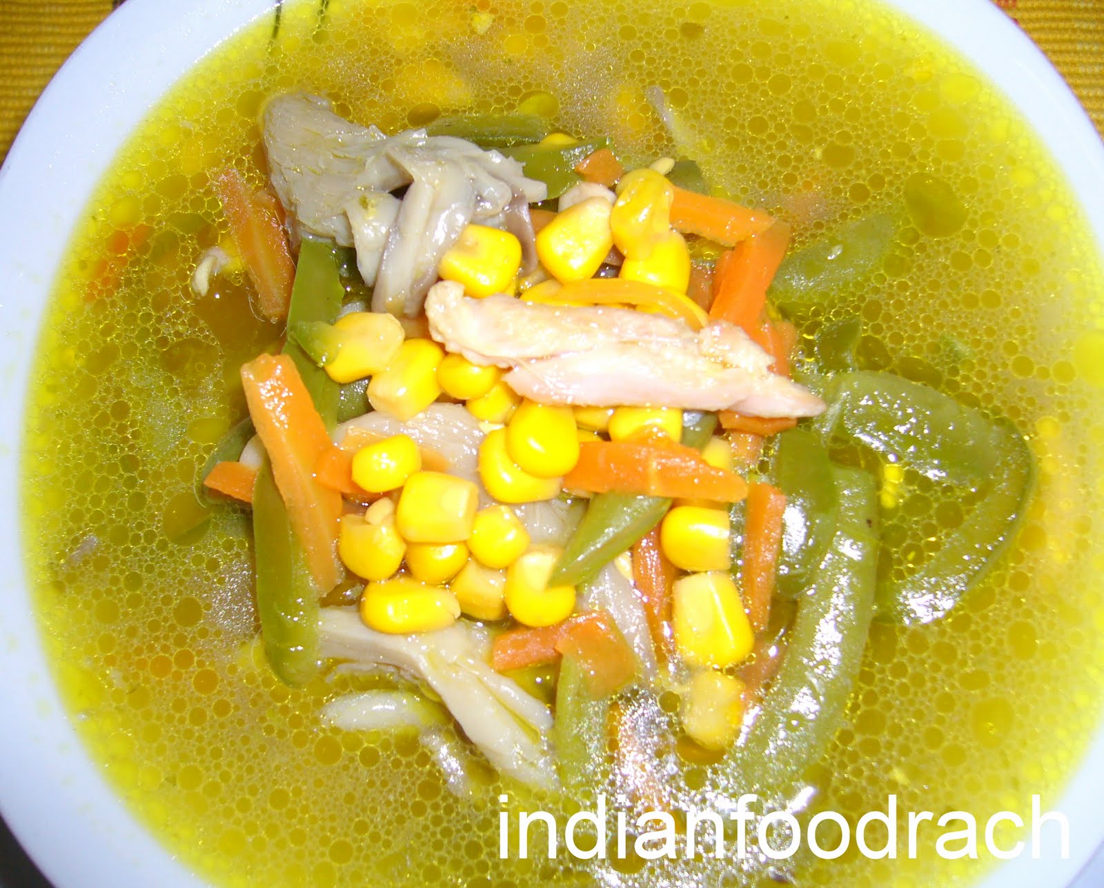 INDIAN FOOD: Mixed clear soup
