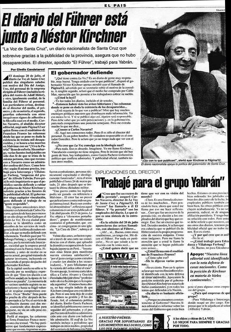 Una Pagina/12 oscura para Néstor Una Pagina/12 oscura para Néstor