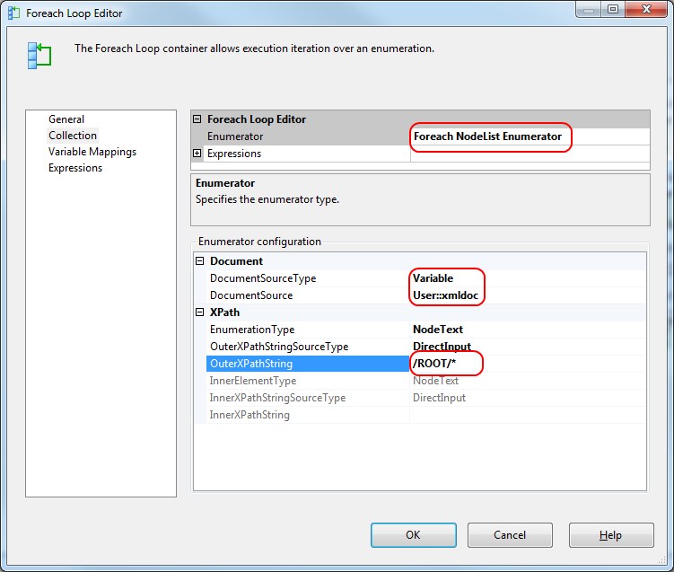 ssis read xml without root