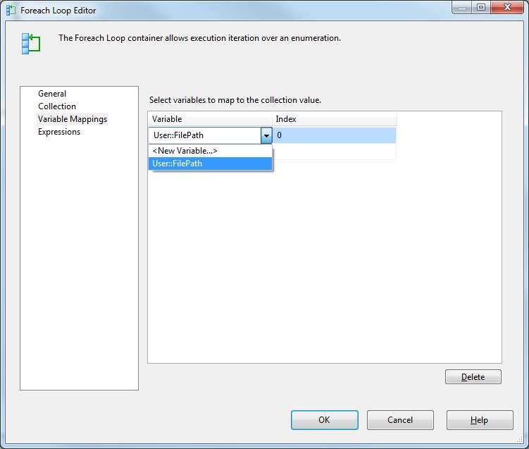Microsoft SQL Server Integration Services How to configure a Foreach
