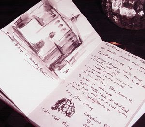 A spread from one of Smith's art journals